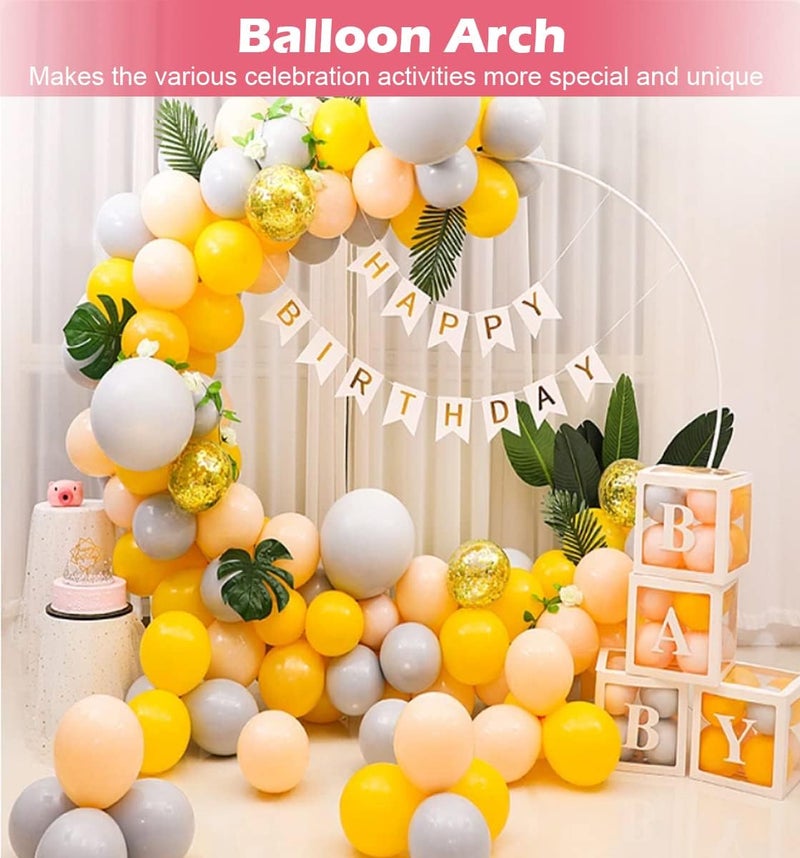 Queension Large Wedding Arch for Ceremony 7 Ft, Metal Balloon Arches Backdrop Stand with Metal Base for Party Supplies, Outdoor Garden Trellis with Water Bag for Climbing Plant, Round Frame, White - Image 5